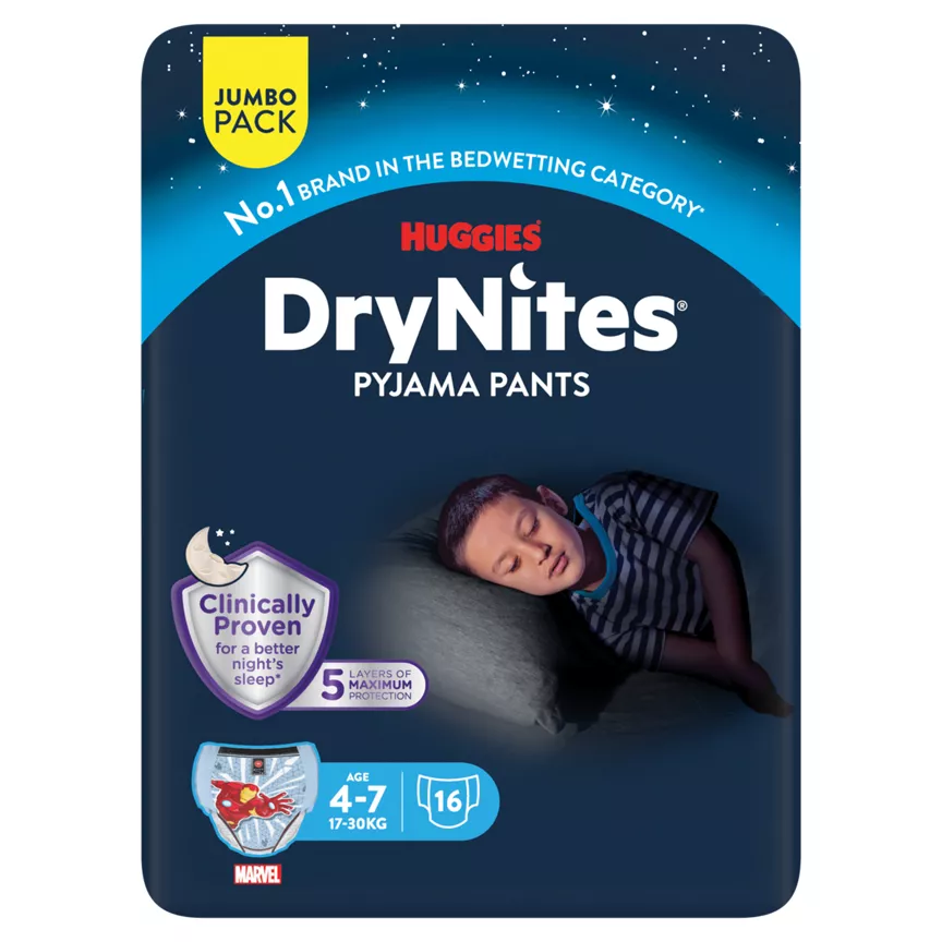 DryNites 16 Pyjama Pants Age 4-7 17-30kg Jumbo Pack