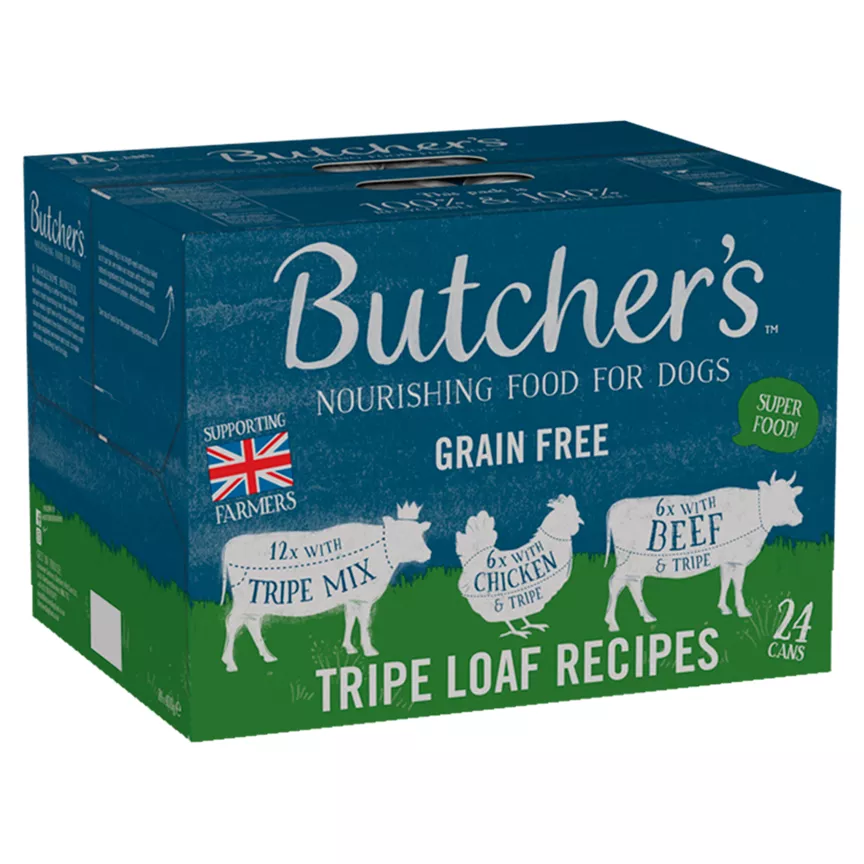 Butcher's Tripe Loaf Recipes Wet Dog Food Tins 24 x 400g