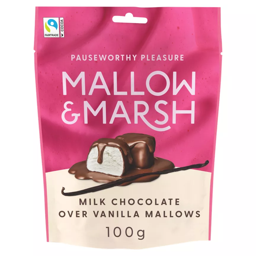 Mallow & Marsh Milk Chocolate Over Vanilla Mallows 100g
