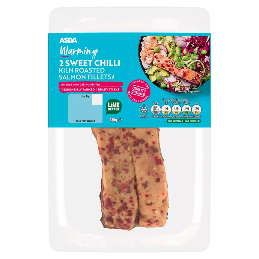 ASDA Warming 2 Sweet Chilli Kiln Roasted Salmon Fillets 180g