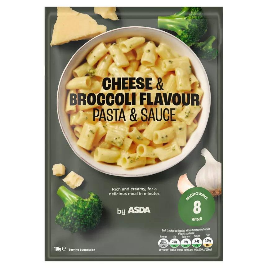 ASDA Cheese & Broccoli Flavor Pasta & Sauce 110g