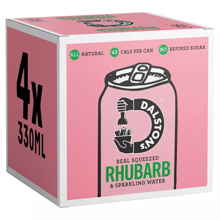 Dalston's Real Squeezed Rhubarb & Sparkling Water 4 x 330ml