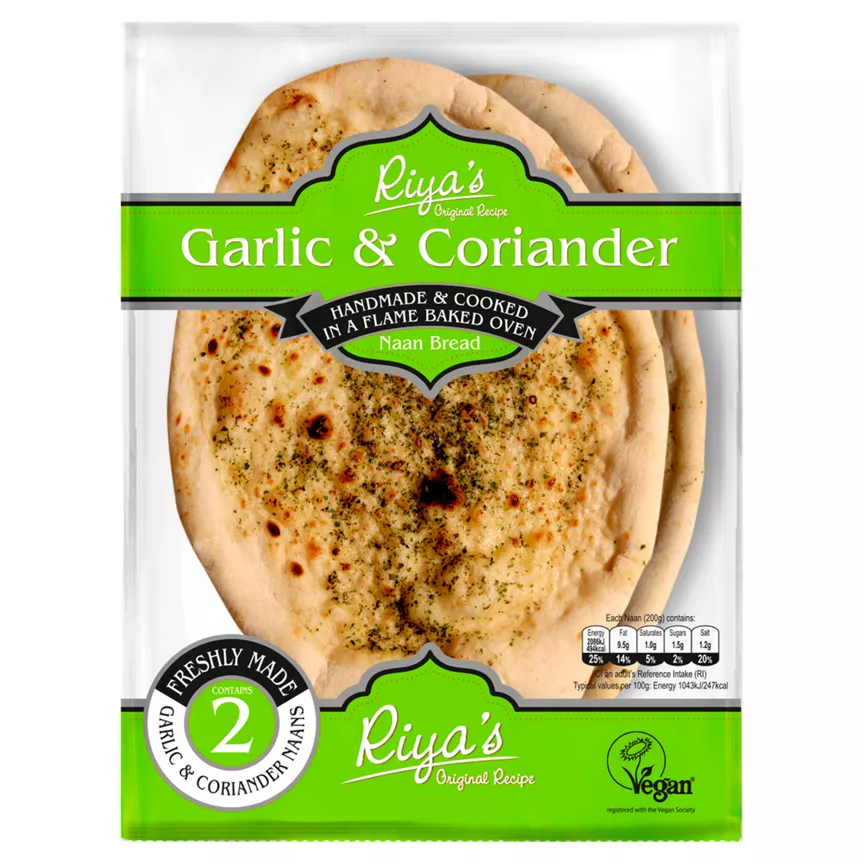Riya's Original Recipe 2 Garlic & Coriander Naan Bread