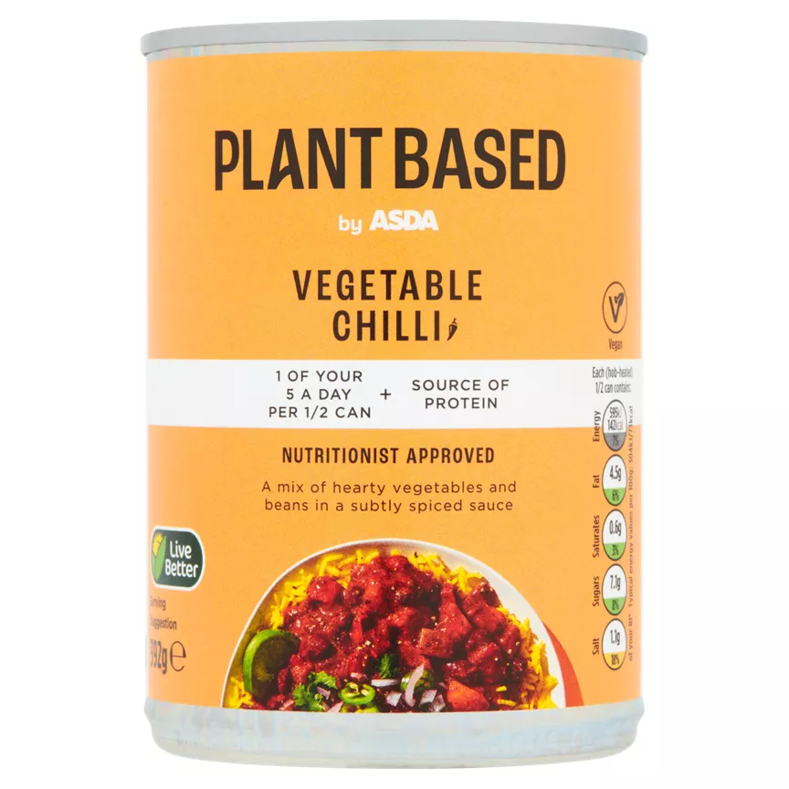 Plant Based by ASDA Vegetable Chilli 392g