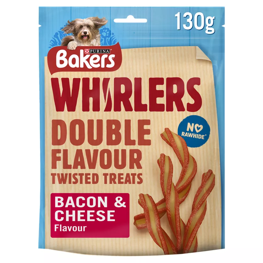 Bakers Dog Treat Bacon and Cheese Whirlers 130g