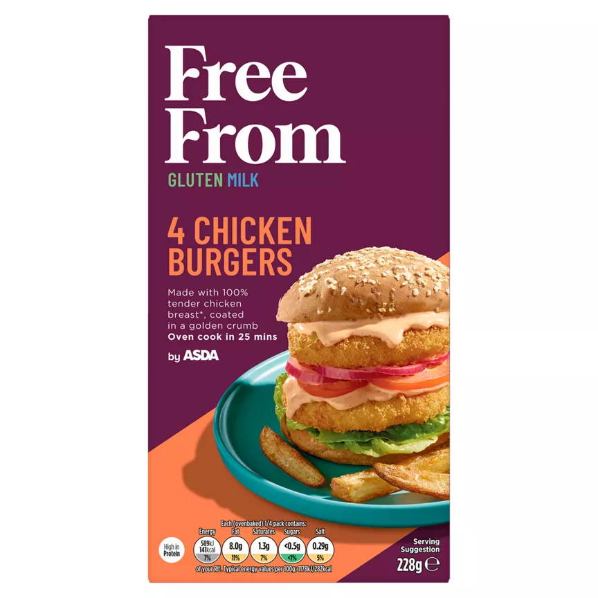 ASDA Free From 4 Chicken Burgers