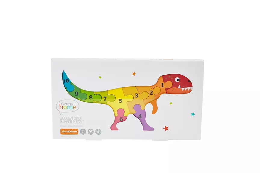 George Home Wooden Dino Number Puzzle