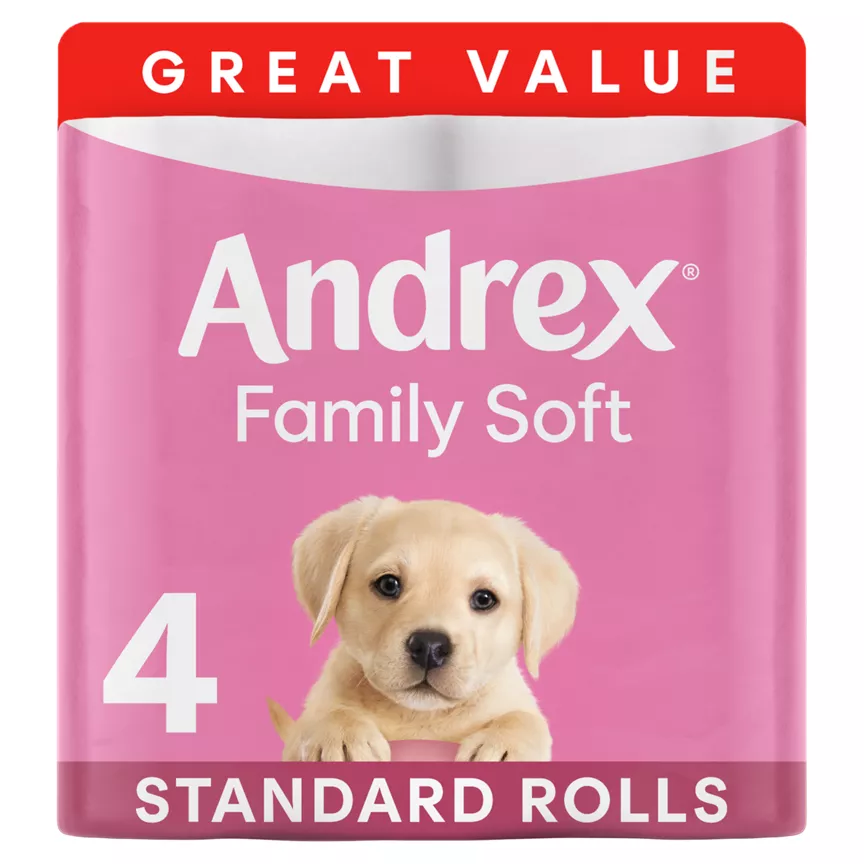 Andrex Family Soft Toilet Tissue 4 Standard Rolls