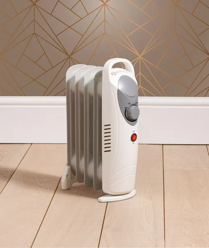 Eurosonic 650W White Mini Oil Fill Radiator 5 Fin