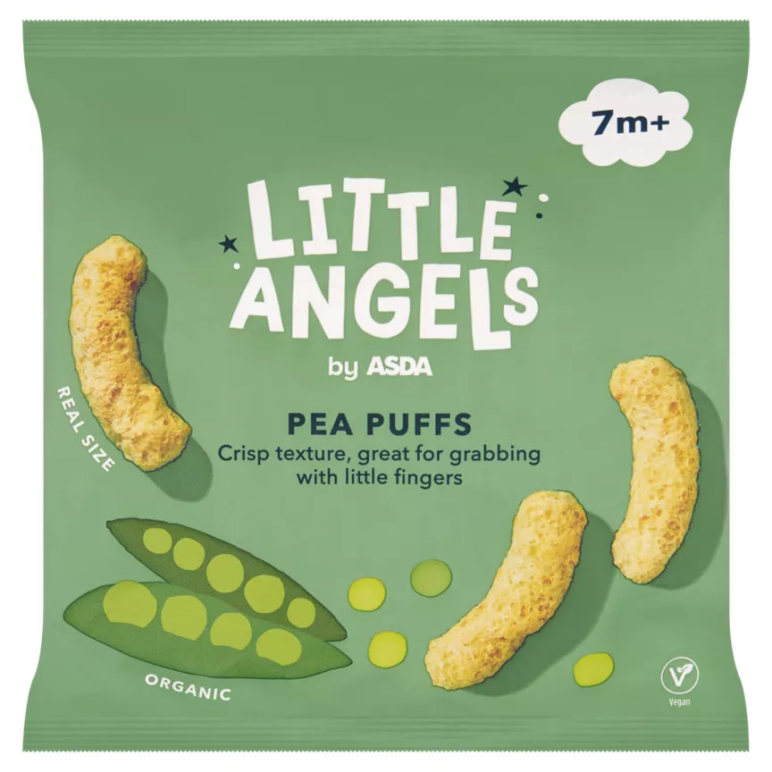 LITTLE ANGELS by ASDA Organic Pea Puffs 7+ Months 15g