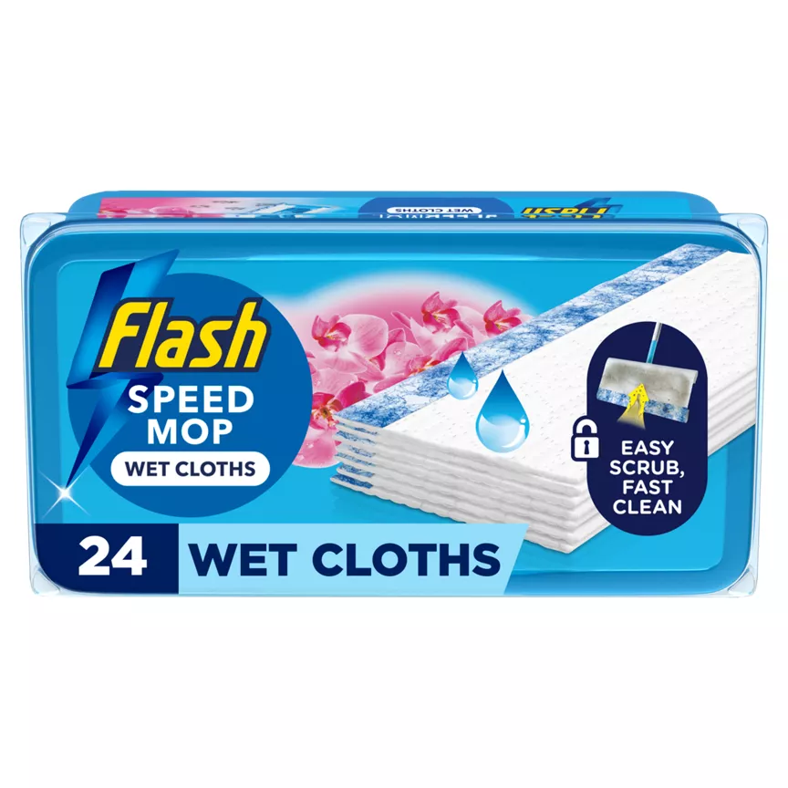 Flash Speedmop Wild Orchid Wet Floor Cleaning Wipes, 24 Cloths
