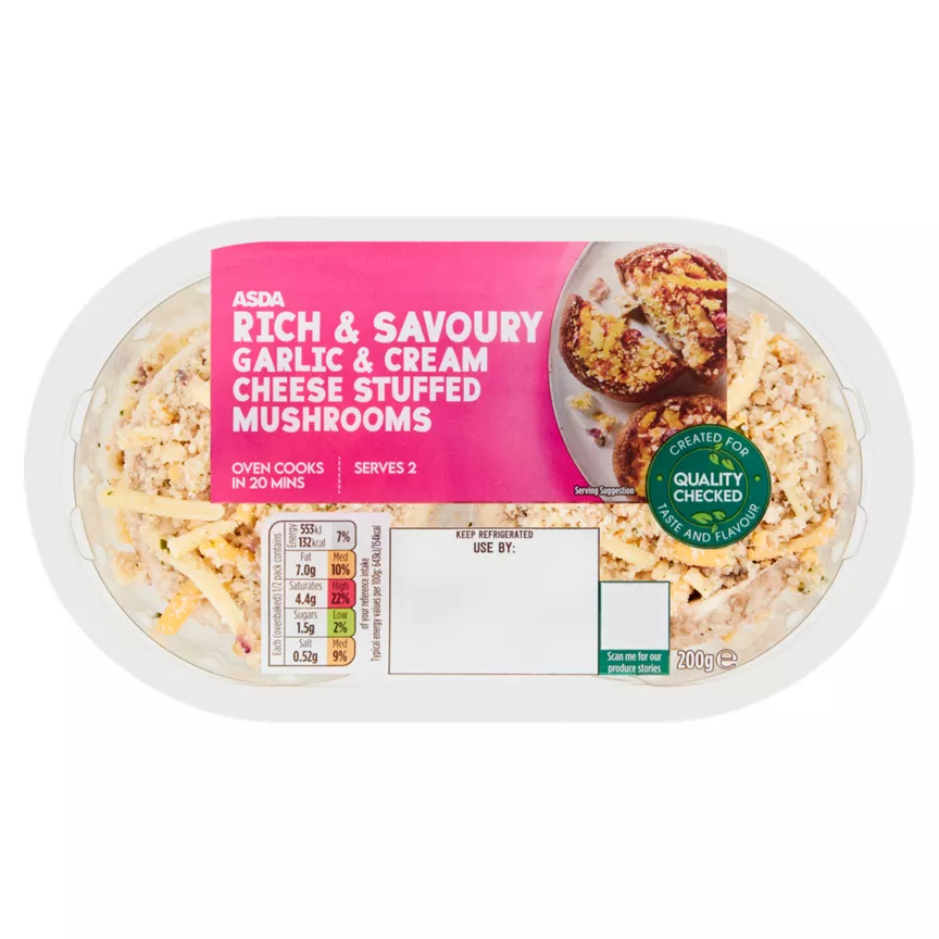 ASDA Rich & Savoury Garlic & Cream Cheese Stuffed Mushrooms