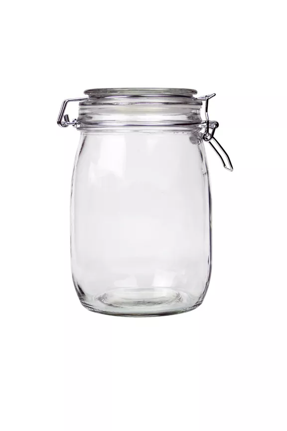 George Home Clear Glass Clip Lid Canister