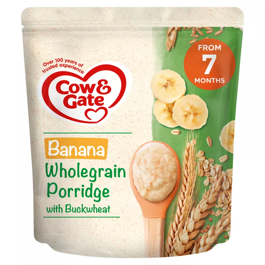 Cow & Gate Banana Wholegrain Porridge Baby Cereal 7+ Months