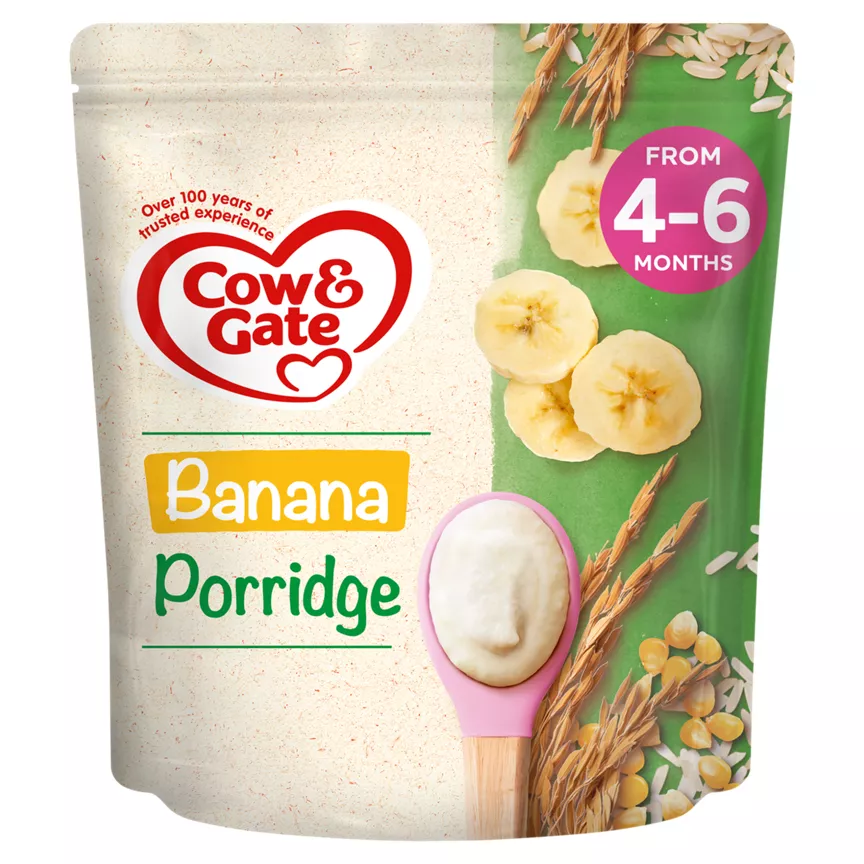 Cow & Gate Banana Porridge Baby Cereal 4-6+ Months