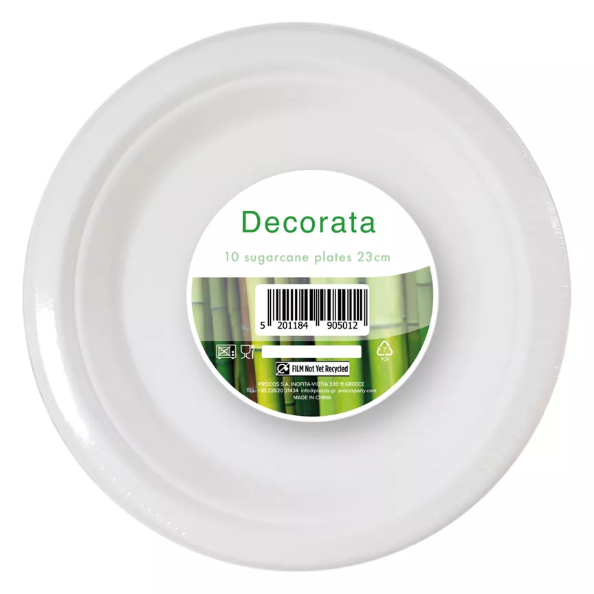 ECO Paper Plates White10 Pack 23cm