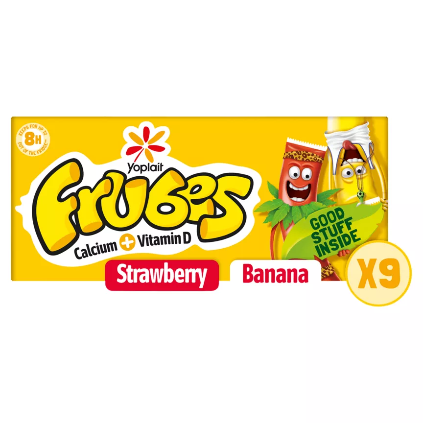 Frubes Banana and Strawberry Flavour Yogurt Tubes 9 x 37g (333g)