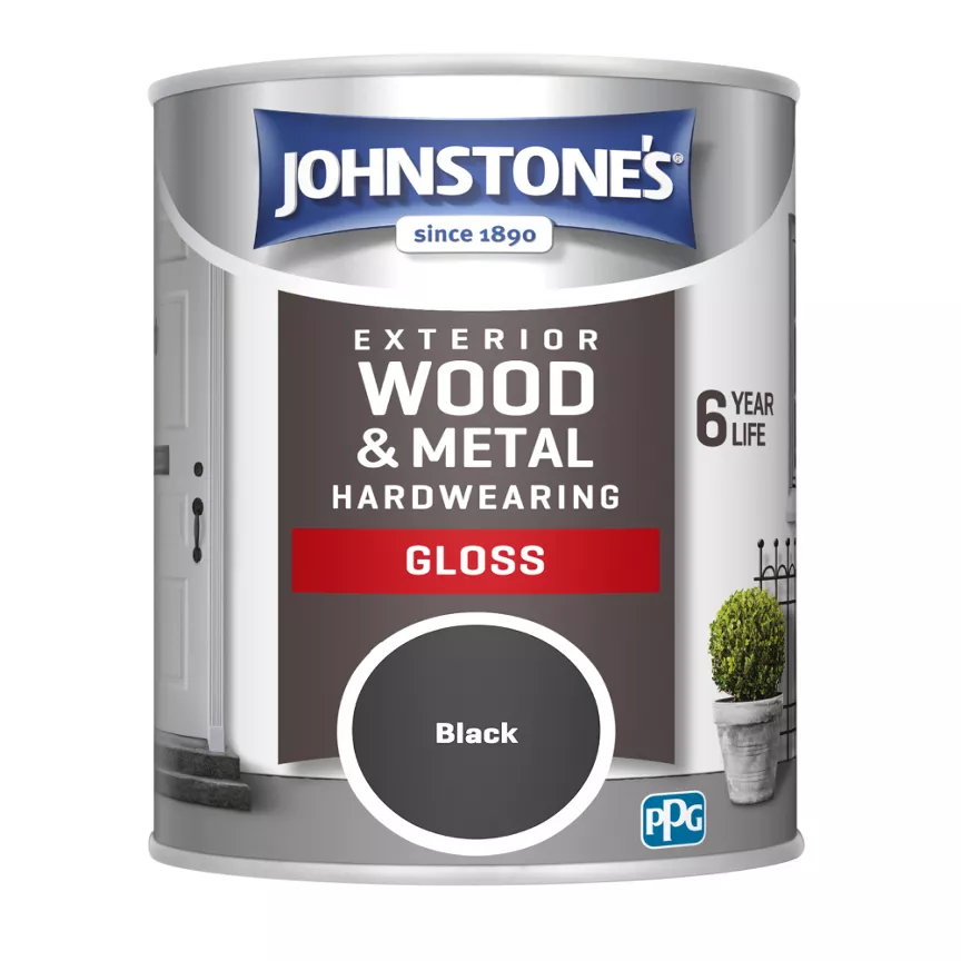 Johnstone's Exterior Gloss Paint Black 750ml
