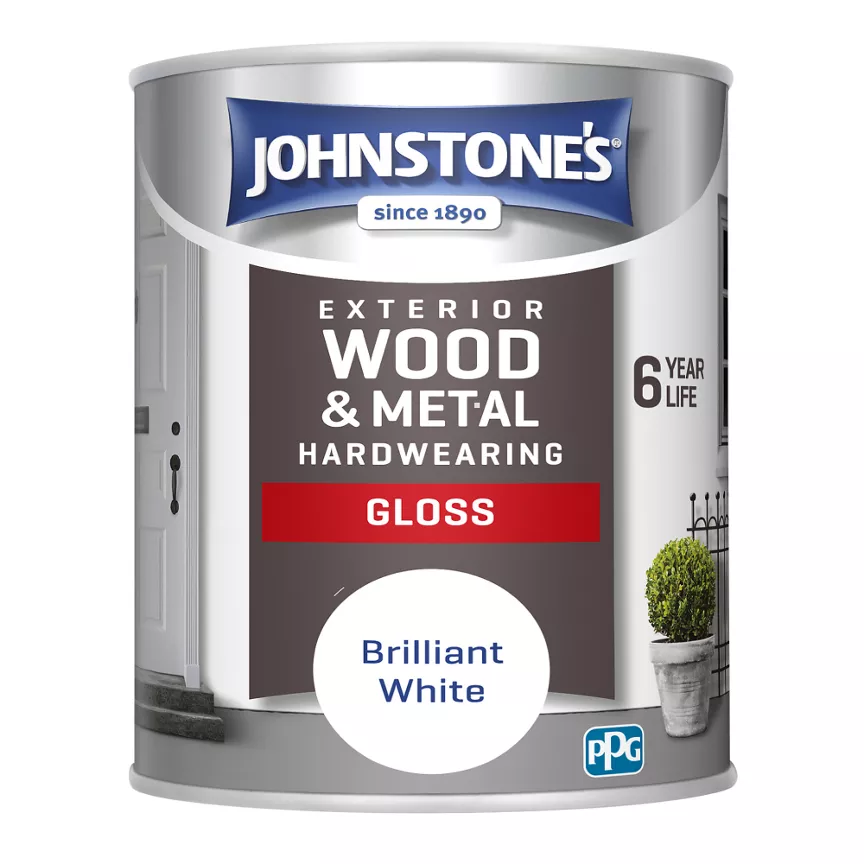 Johnstone's Exterior Gloss Paint Brilliant White 750ml