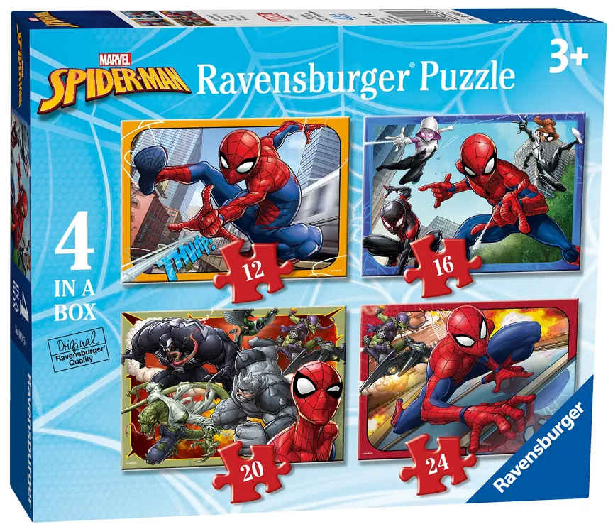 Ravensburger Marvel Spider-Man 4 in Box (12, 16, 20, 24 piece) Jigsaw Puzzles