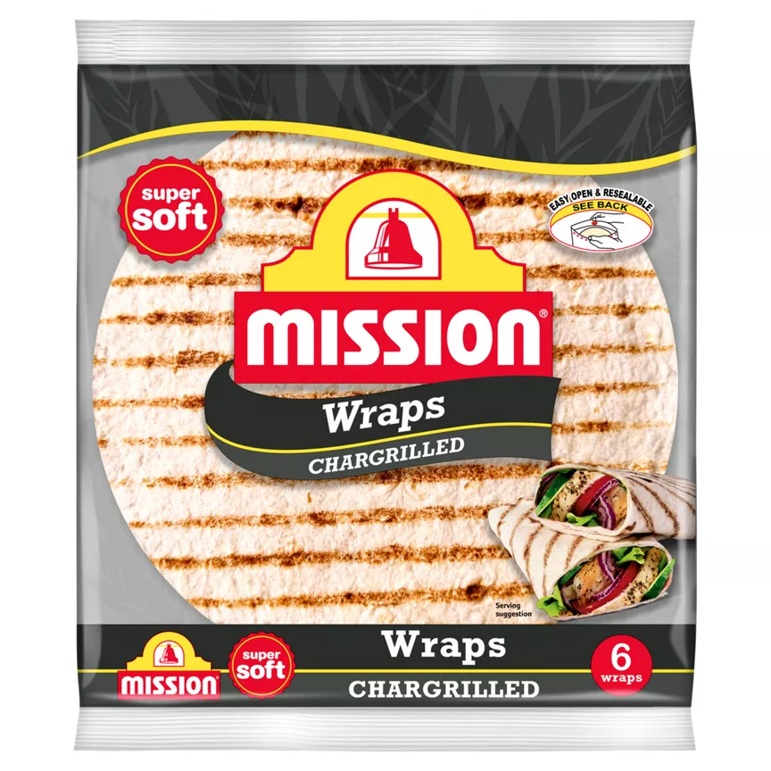 Mission Chargrilled 6 Tortilla Wraps 367g