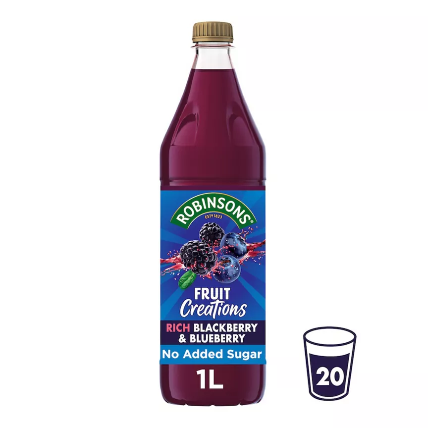 Robinsons Fruit Creations Blackberry & Blueberry Squash - Image 1