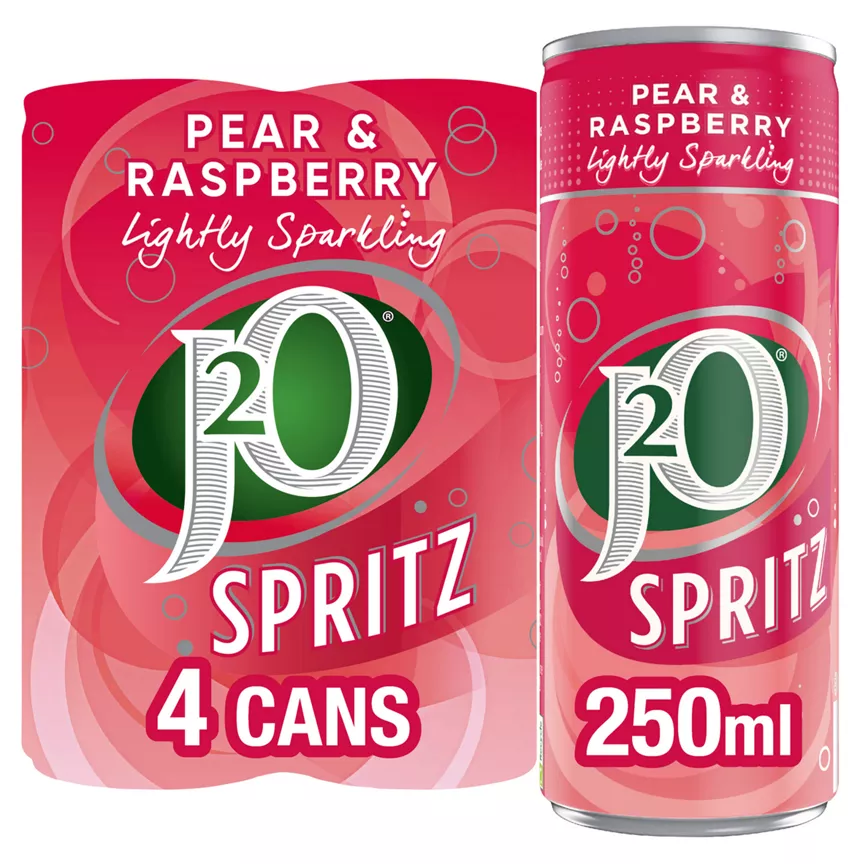 J2O Spritz Pear & Raspberry Cans 4 x 250ml