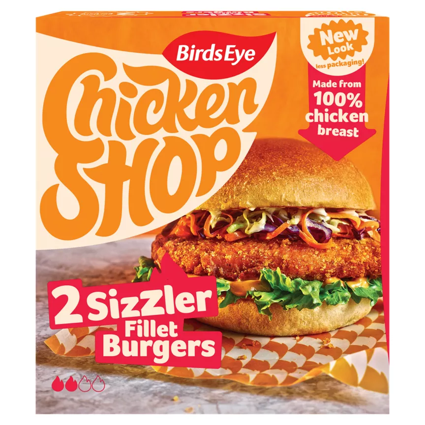 Birds Eye 2 Chicken Shop Sizzler Fillet Burgers 227g