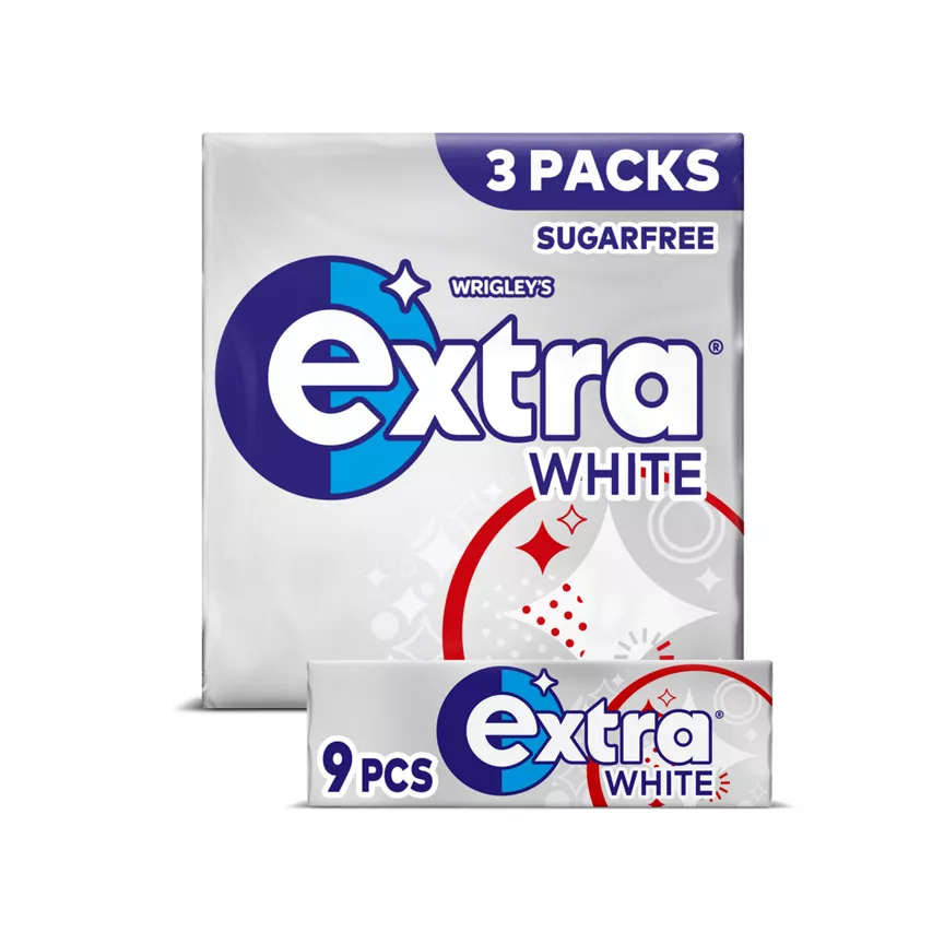 Wrigley's Extra White Sugar Free Chewing Gum  3 x 9 Pieces