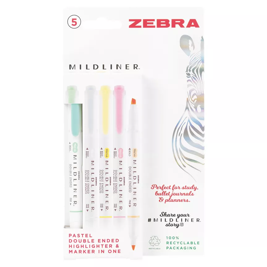 Zebra Double Ended Coloured Mildliner Pens