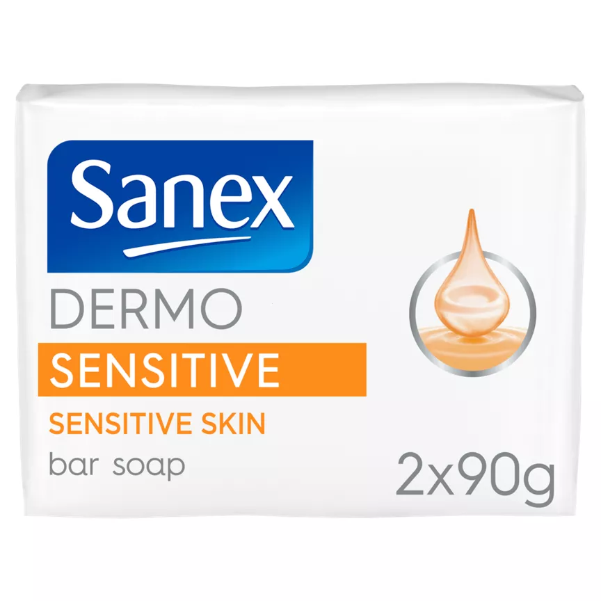 Sanex Sensitive Skin Bar Soap 90g x2 - Image 1