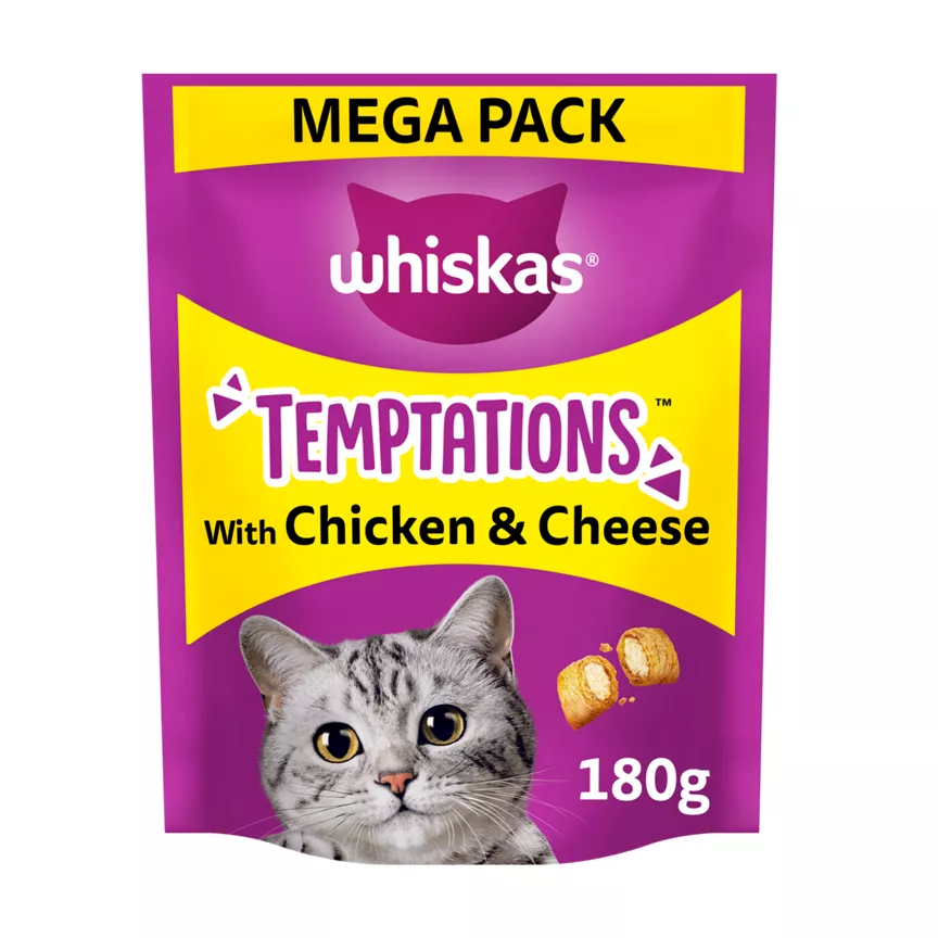 Whiskas Temptations Adult Cat Treats with Chicken & Cheese
