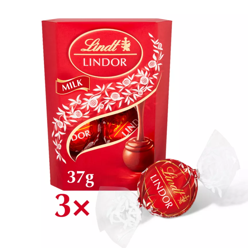 Lindt LINDOR Milk Chocolate Truffles Box 37g