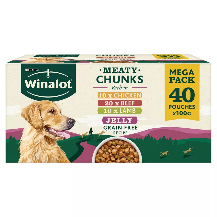 Winalot Adult Dog Food Pouch Mixed in Jelly 40 x 100g
