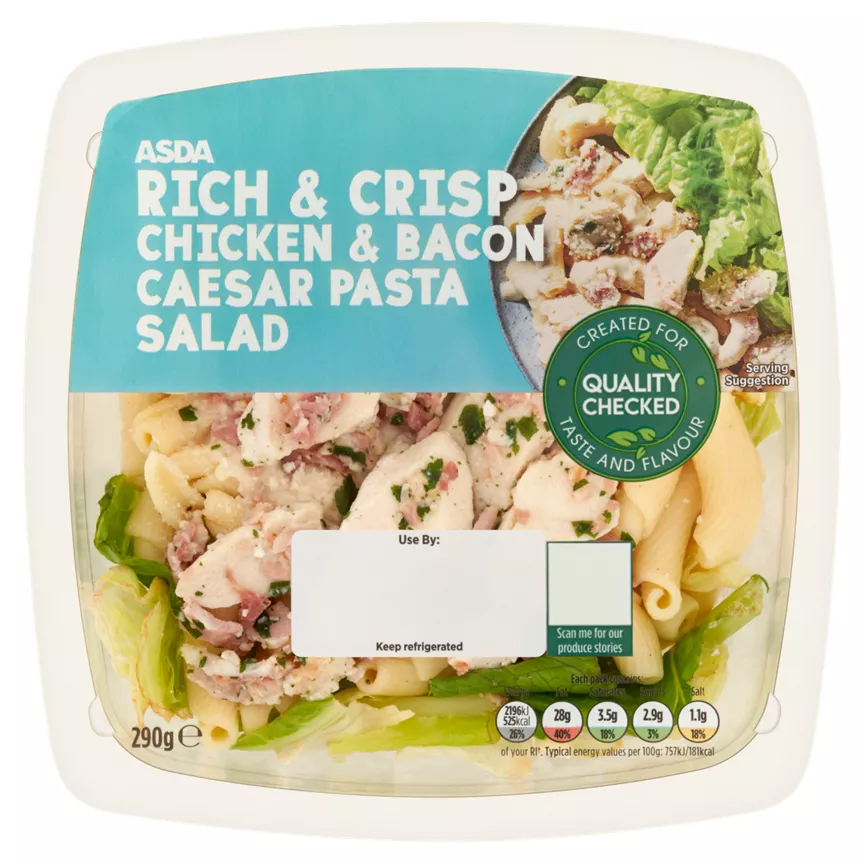 ASDA Chicken & Bacon Caesar Pasta Salad 290g