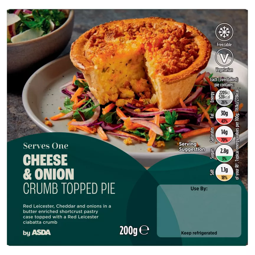 ASDA Cheese & Onion Crumb Topped Pie 200g