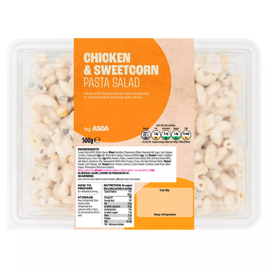 ASDA Chicken & Sweetcorn Pasta Salad