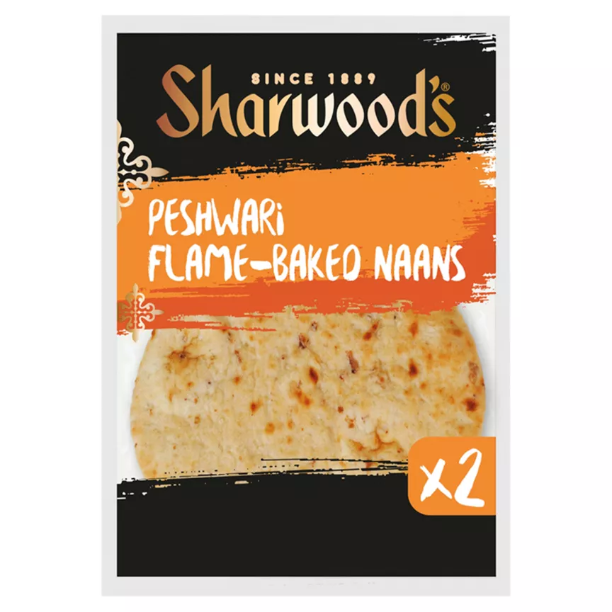Sharwood's 2 Peshwari Flame-Baked Naans