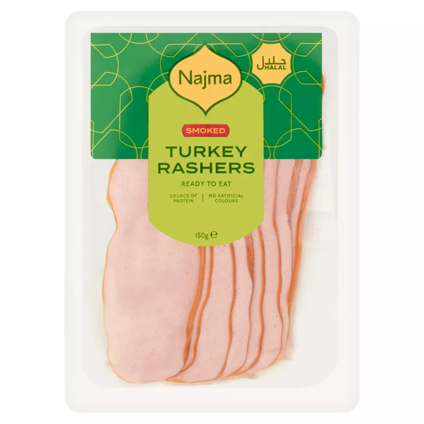 Najma Halal Sliced Turkey Rashers Smoked 150g