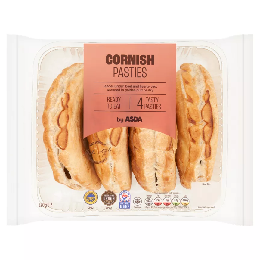ASDA 4 Cornish Pasties