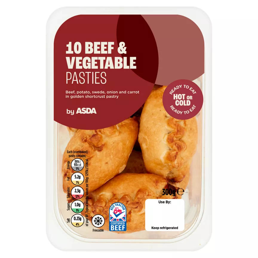 ASDA 10 Beef & Vegetable Pasties