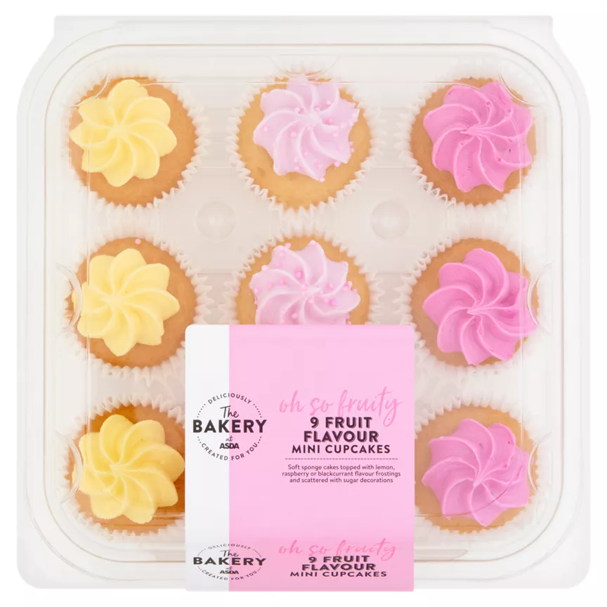 The BAKERY at ASDA 9 Fruit Flavour Mini Cupcakes