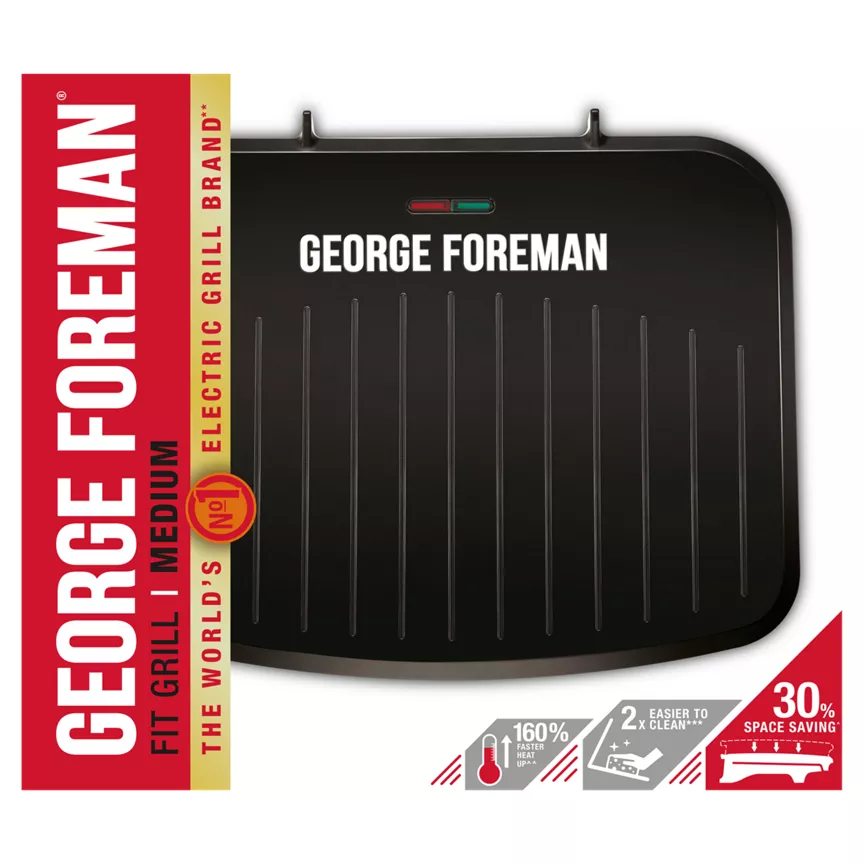 George Foreman Medium Fit Grill - Black
