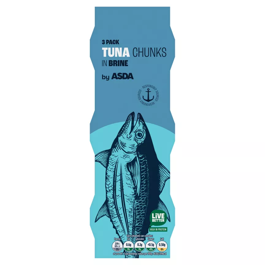 ASDA Tuna Chunks in Brine 3 x 80g (240g)