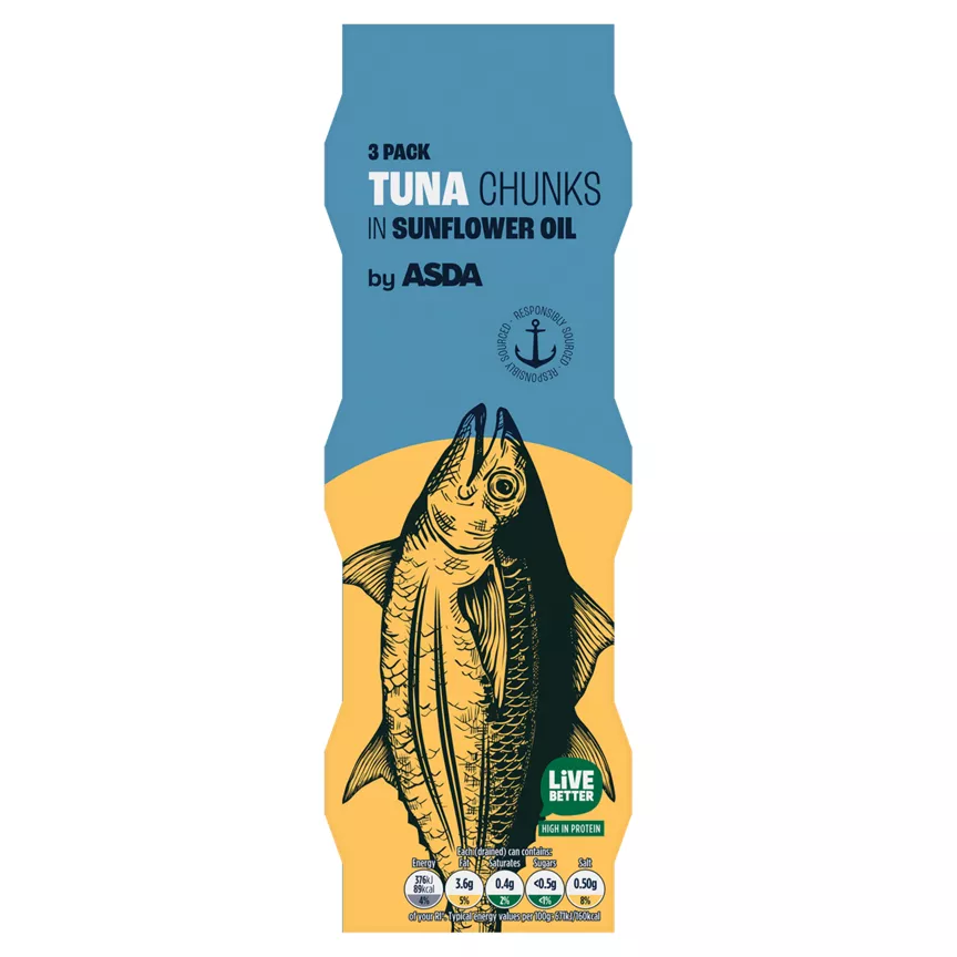 ASDA 3 Tuna Chunks in Sunflower Oil 3 x 80g (240g)