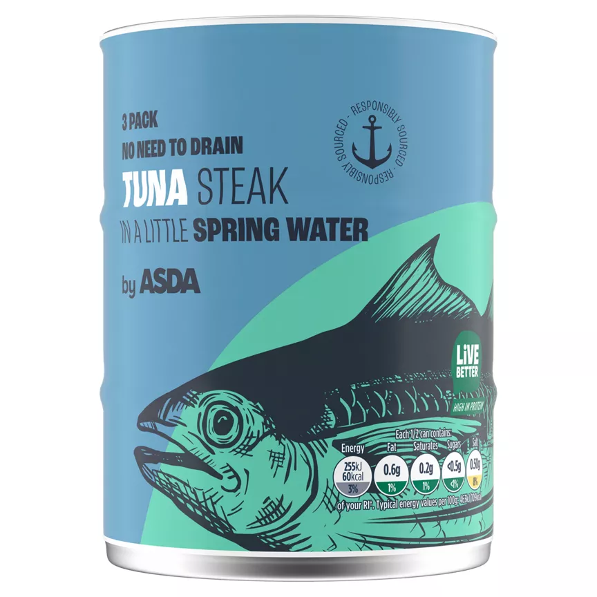 ASDA Tuna Steak in a Little Spring Water 3 x 110g (330g)