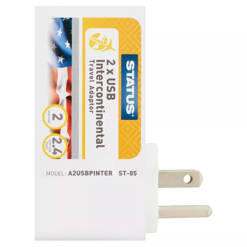Status USA Travel Adaptor with 2 x USB Ports