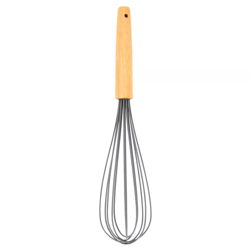 George Home Wooden Whisk with Grey Silicone Head