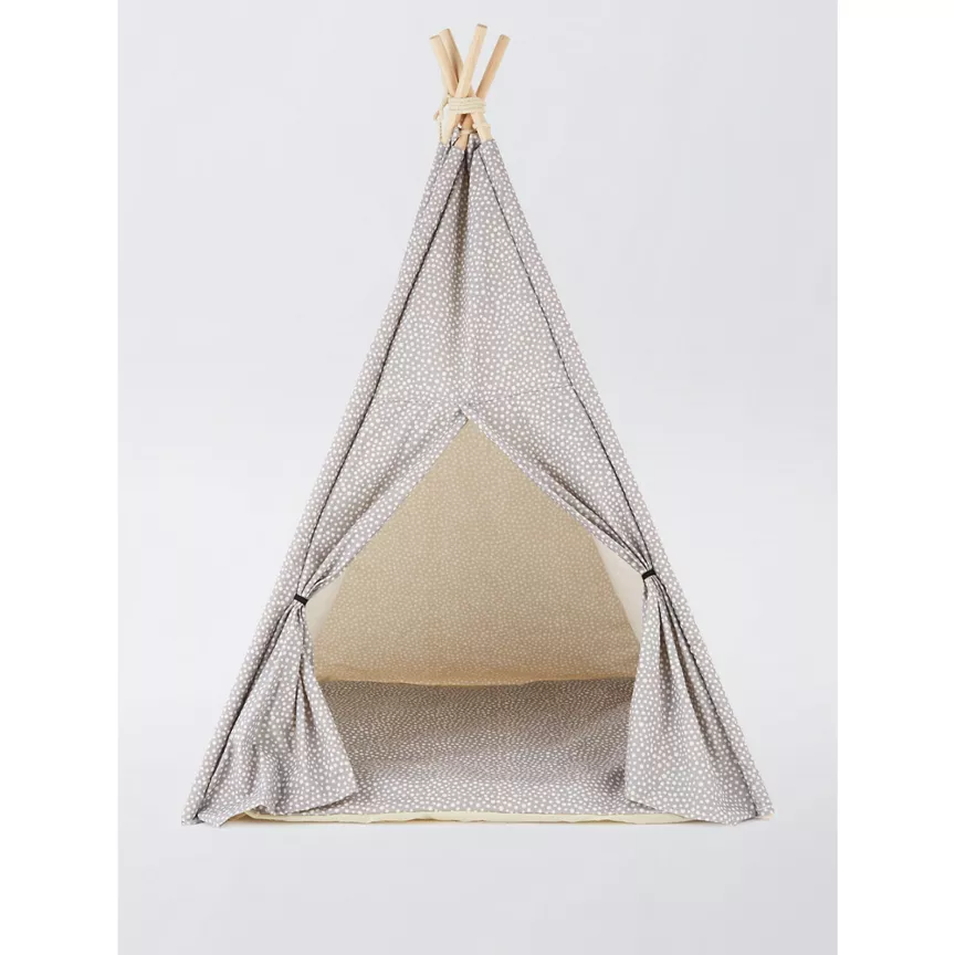 George Home Grey Polka Dot Teepee Foam Dog Bed