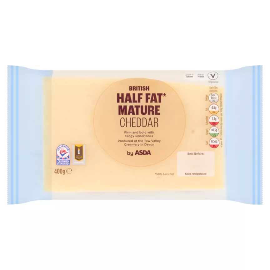 ASDA British Half Fat Mature Cheddar 400g